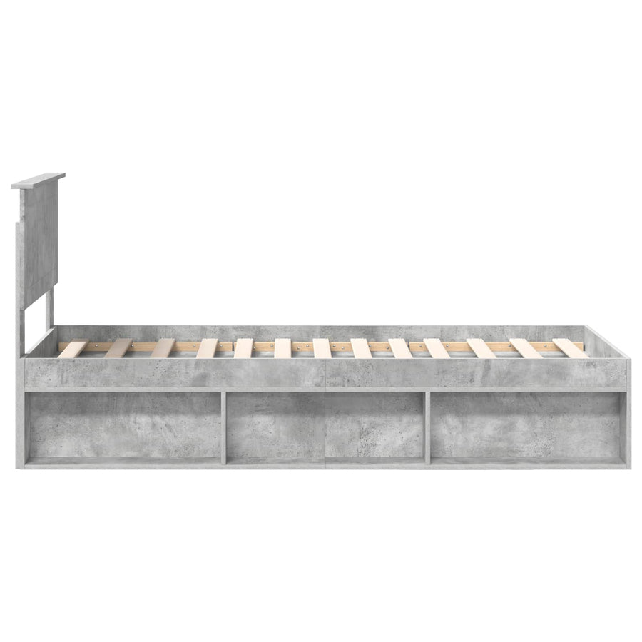 Bedframe Concerte Grijs 75 x 190 cm Massief grenenhout