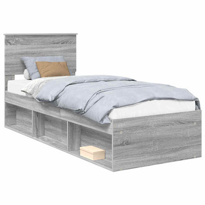 Bedframe Grijs Sonoma 75 x 190 cm Massief grenenhout