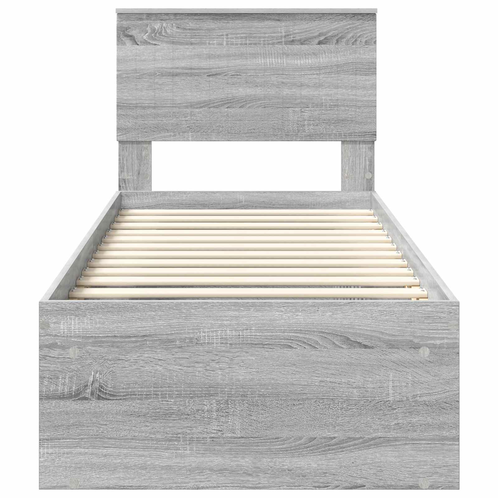 Bedframe Grijs Sonoma 75 x 190 cm Massief grenenhout