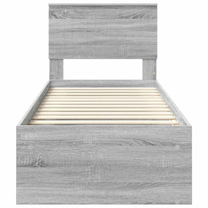 Bedframe Grijs Sonoma 75 x 190 cm Massief grenenhout