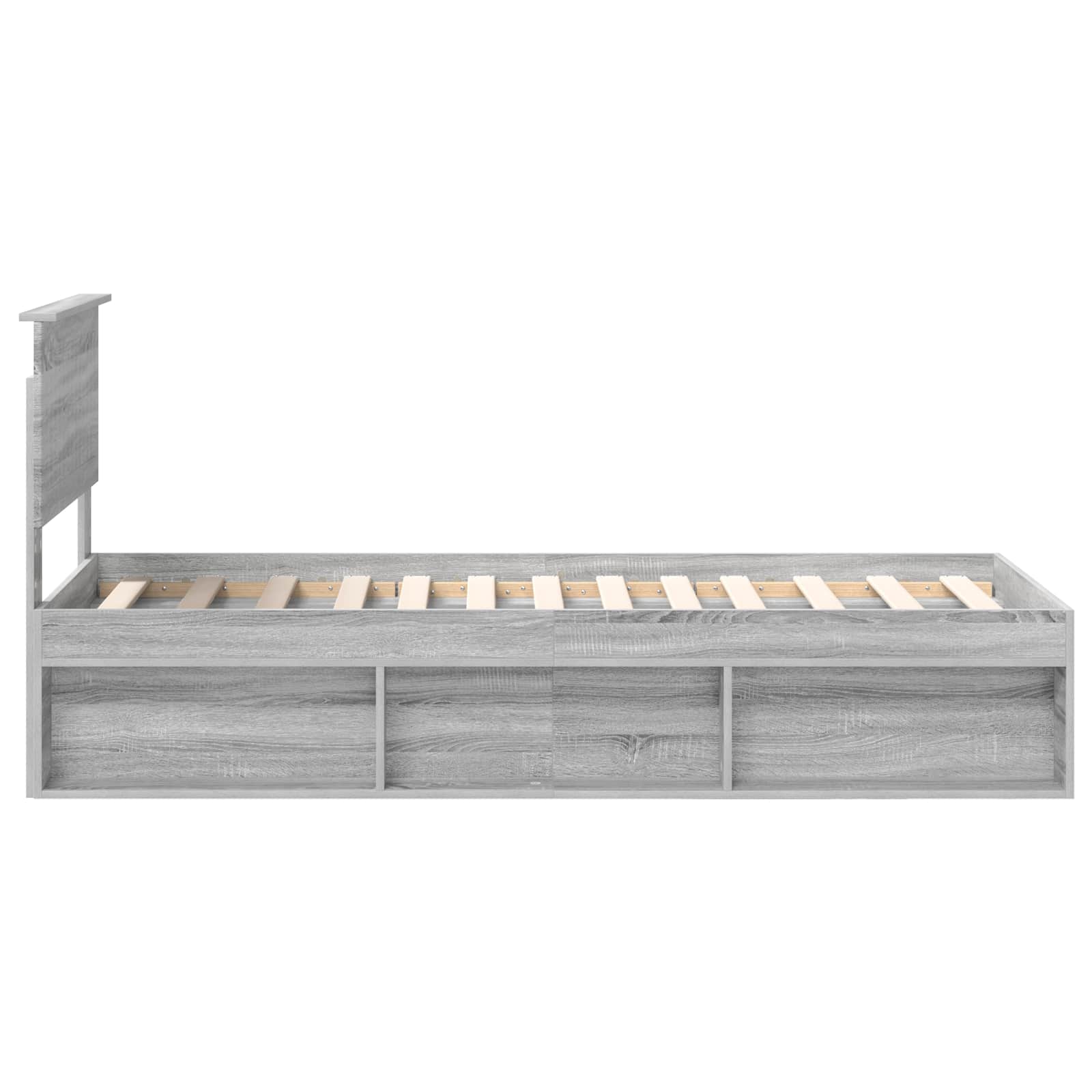 Bedframe Grijs Sonoma 75 x 190 cm Massief grenenhout