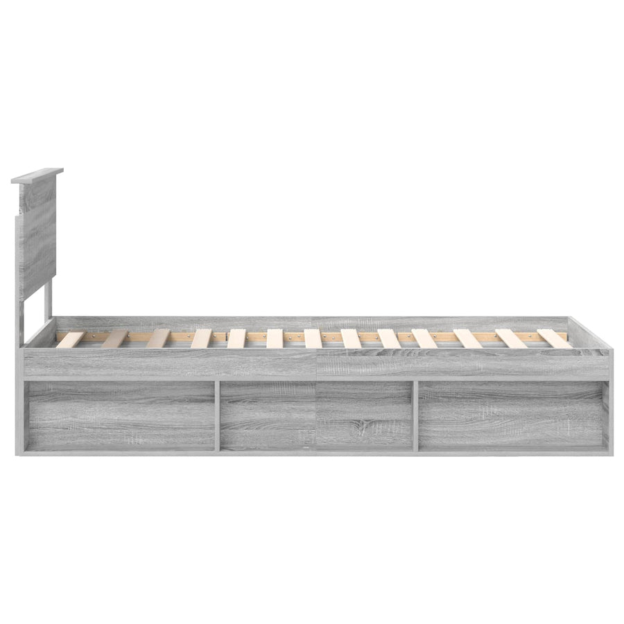 Bedframe Grijs Sonoma 75 x 190 cm Massief grenenhout