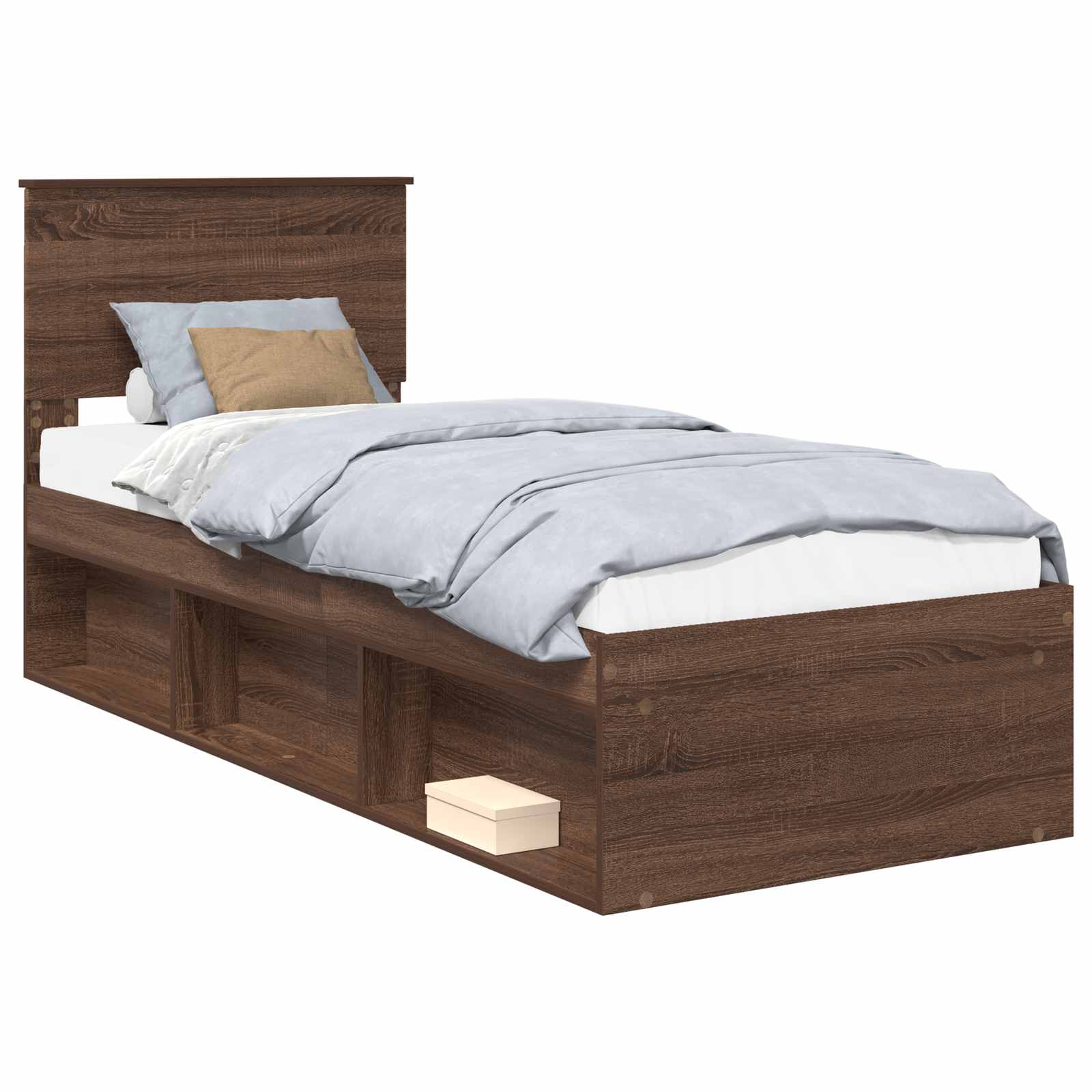Bedframe Bruin Eiken 75 x 190 cm Massief grenenhout