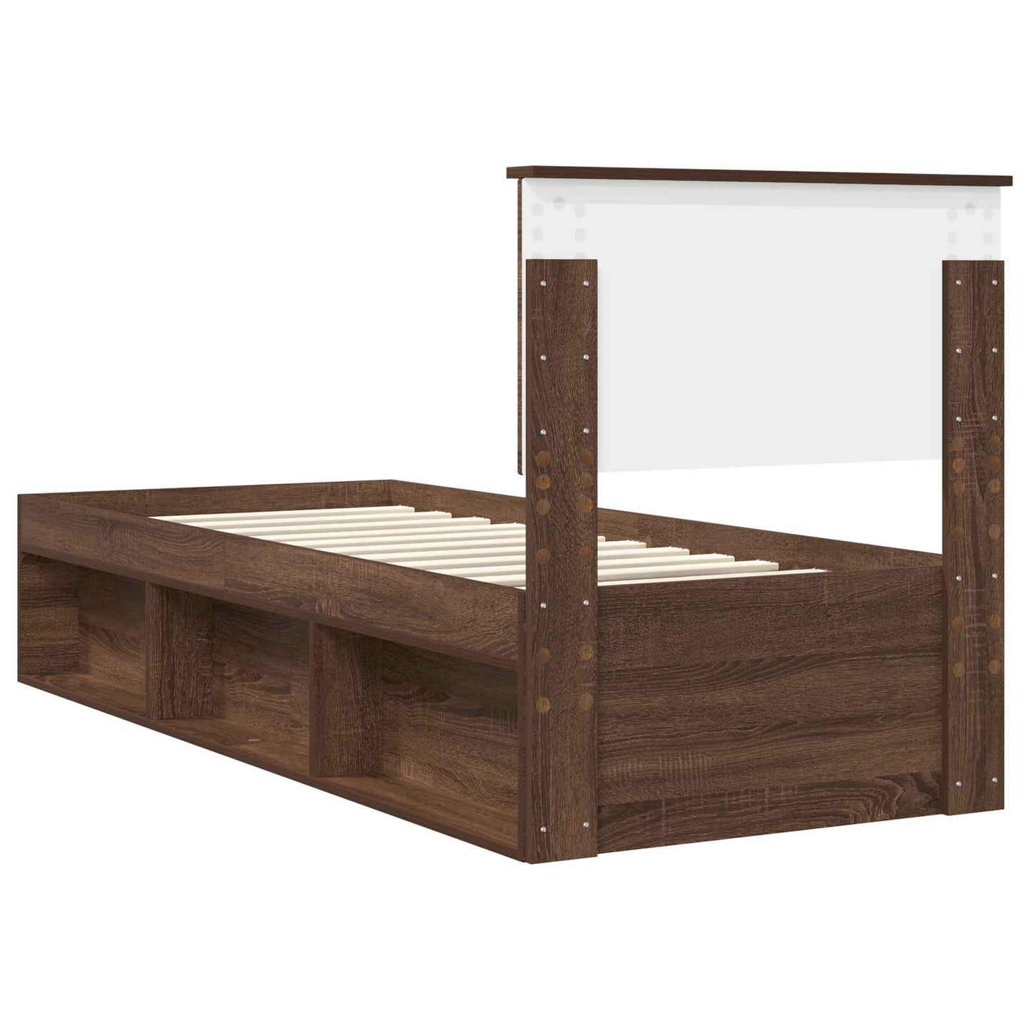 Bedframe Bruin Eiken 75 x 190 cm Massief grenenhout