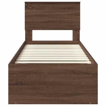 Bedframe Bruin Eiken 75 x 190 cm Massief grenenhout