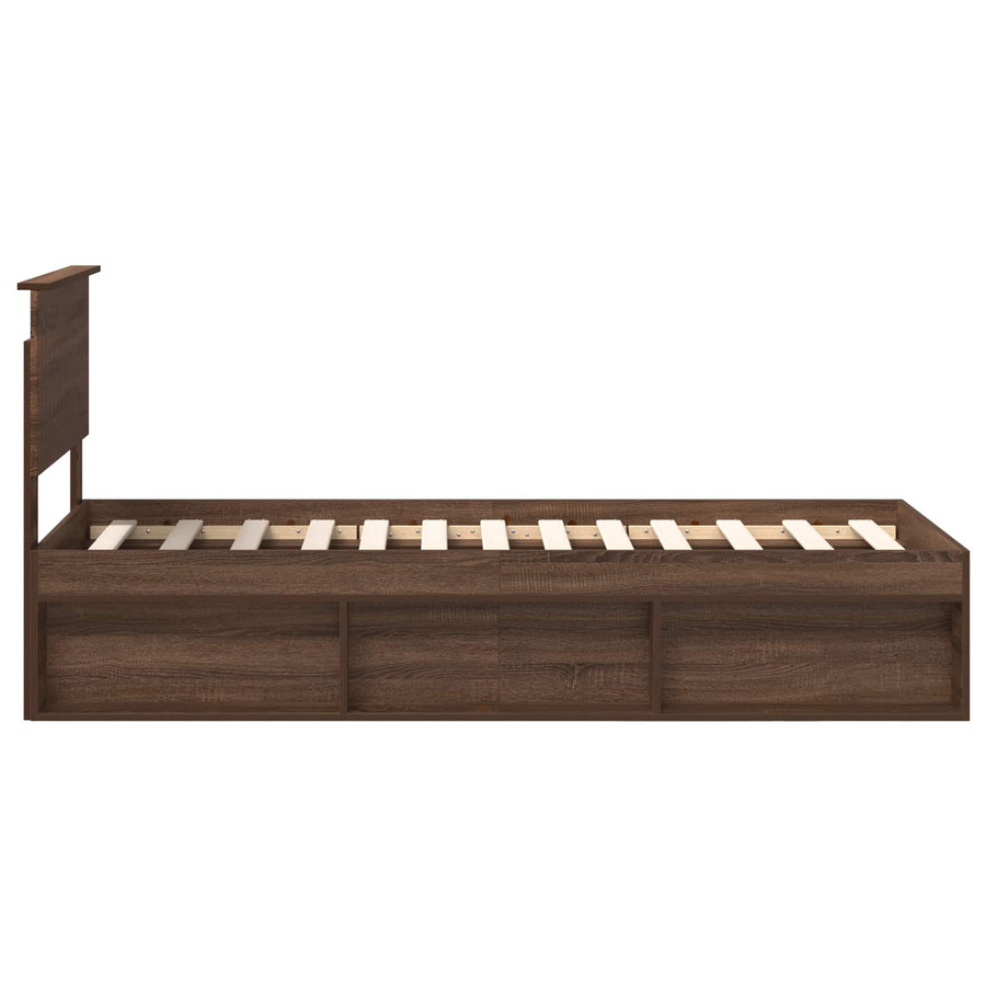 Bedframe Bruin Eiken 75 x 190 cm Massief grenenhout