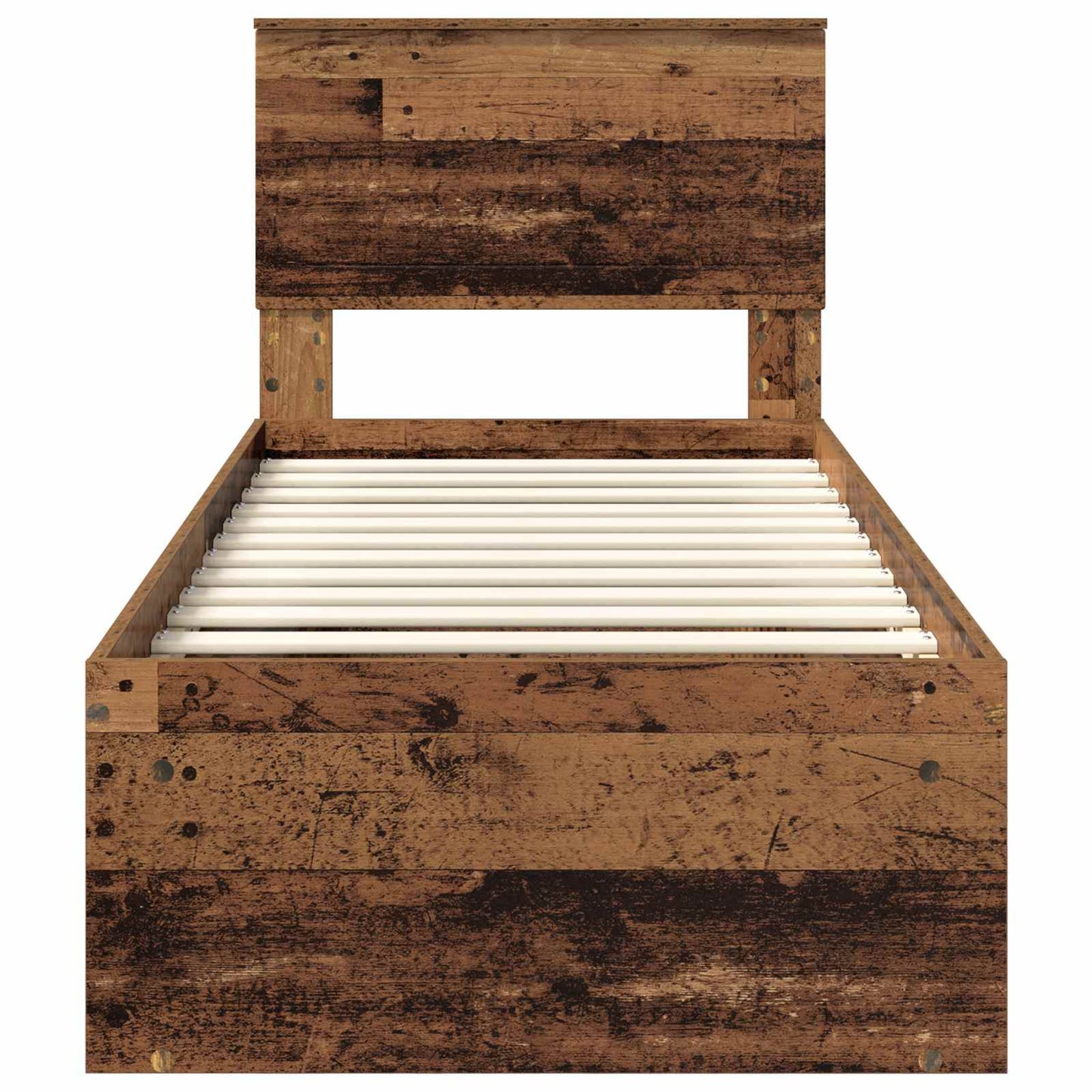 Bedframe met hoofdeinde Oudhout 75 x 190 cm Massief grenenhout