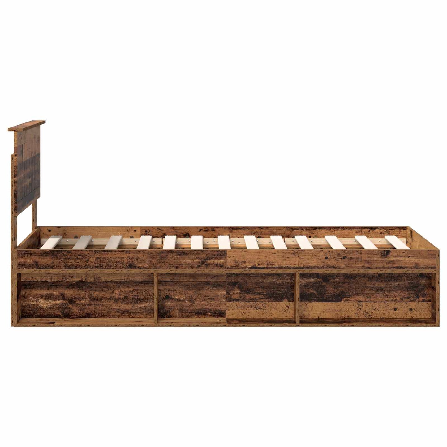 Bedframe met hoofdeinde Oudhout 75 x 190 cm Massief grenenhout