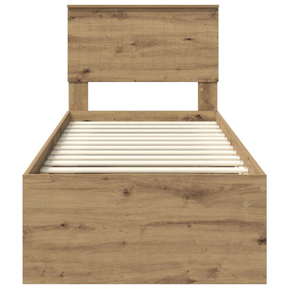 Bedframe Ambachtelijk eiken 75 x 190 cm Massief grenenhout