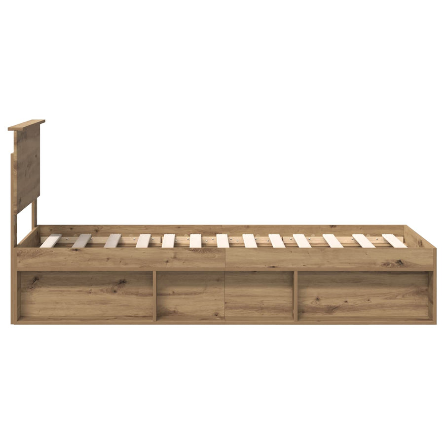 Bedframe Ambachtelijk eiken 75 x 190 cm Massief grenenhout
