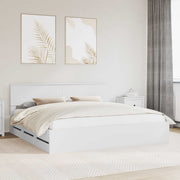 Bedframe 200x200 cm wit ingenieurshout met lades