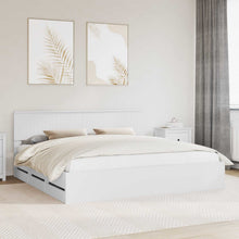 Bedframe met lade met opslag Wit 200 x 200 cm Ingenieurshout