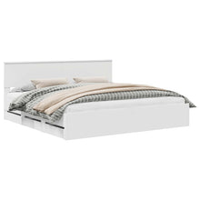 Bedframe met lade met opslag Wit 200 x 200 cm Ingenieurshout