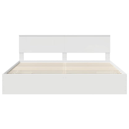 Bedframe met lade met opslag Wit 200 x 200 cm Ingenieurshout