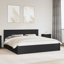 Bedframe met lade met opslag Zwart 200 x 200 cm Ingenieurshout