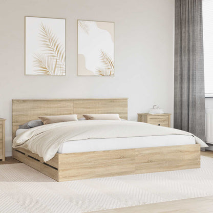 Bedframe met lade Sonoma Eiken 200 x 200 cm Ingenieurshout