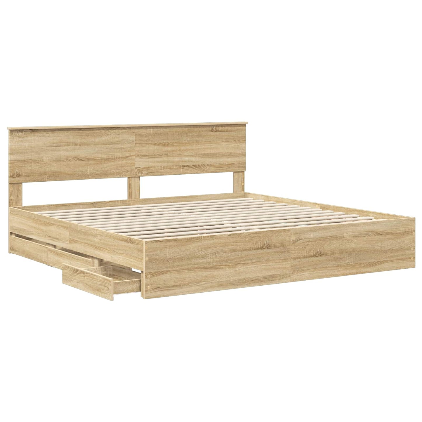 Bedframe met lade Sonoma Eiken 200 x 200 cm Ingenieurshout
