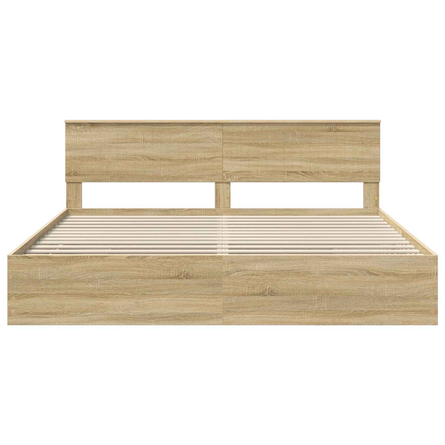 Bedframe met lade Sonoma Eiken 200 x 200 cm Ingenieurshout