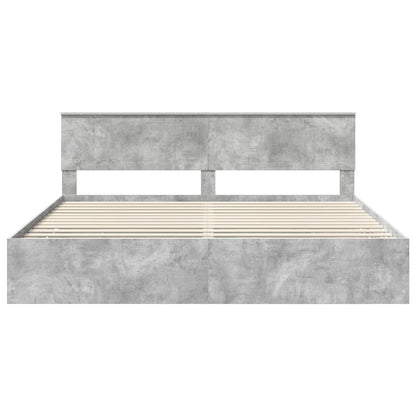 Bedframe met lade Beton Grijs 200 x 200 cm Ingenieurshout