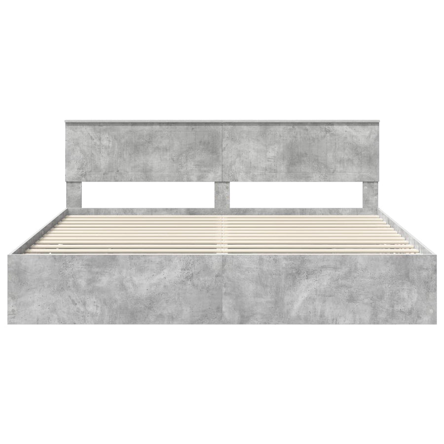Bedframe met lade Beton Grijs 200 x 200 cm Ingenieurshout