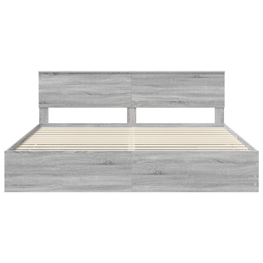 Bedframe met lade Grijs Sonoma 200 x 200 cm Ingenieurshout