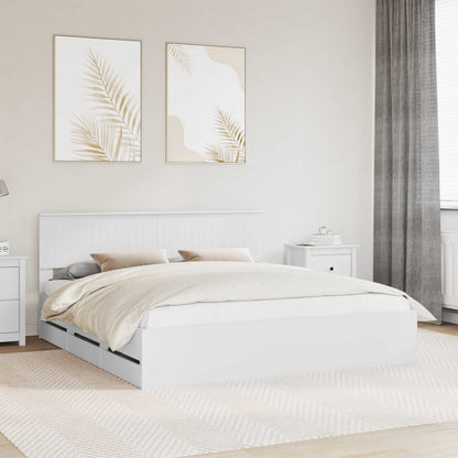 Bedframe met lade met opslag Wit 180 x 200 cm Ingenieurshout