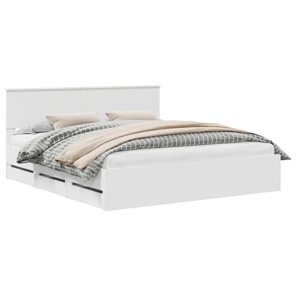 Bedframe met lade met opslag Wit 180 x 200 cm Ingenieurshout