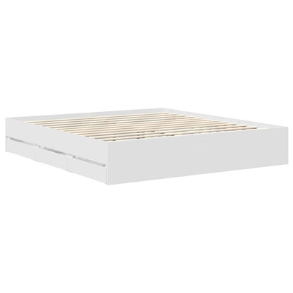 Bedframe met lade met opslag Wit 180 x 200 cm Ingenieurshout