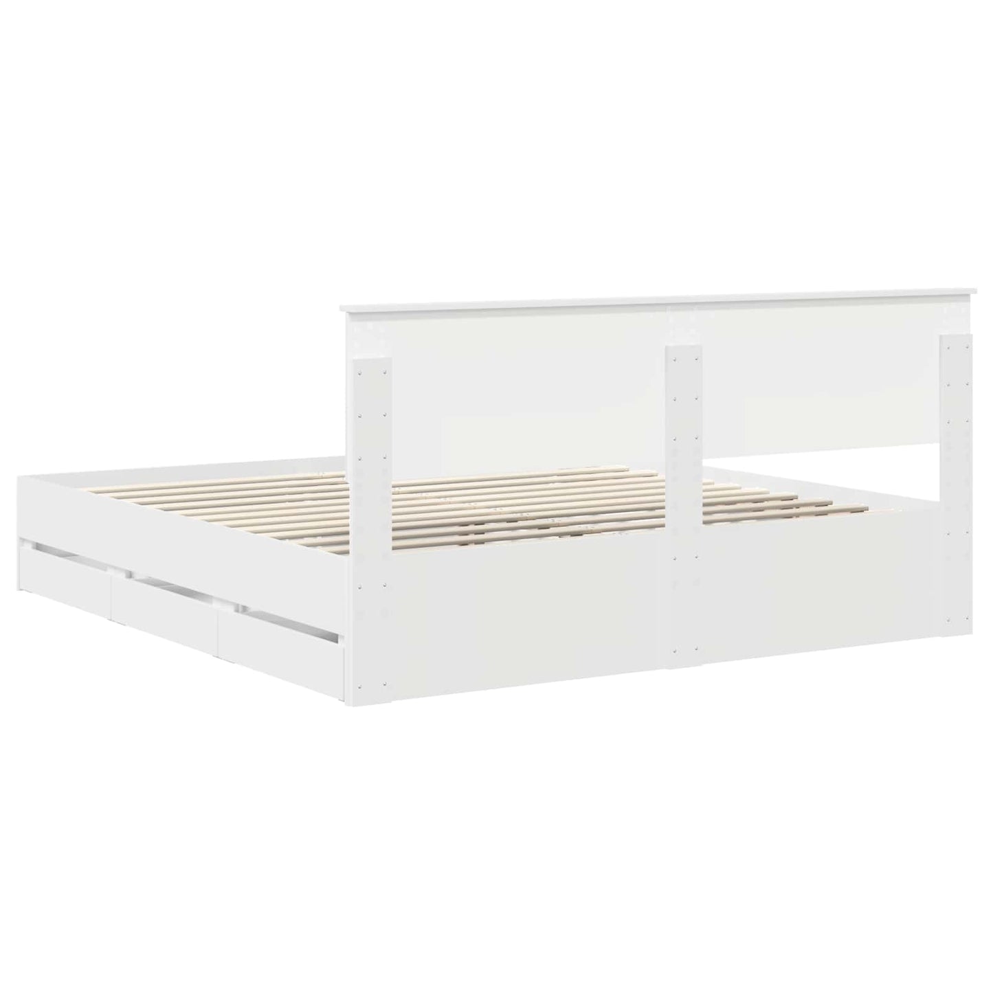 Bedframe met lade met opslag Wit 180 x 200 cm Ingenieurshout