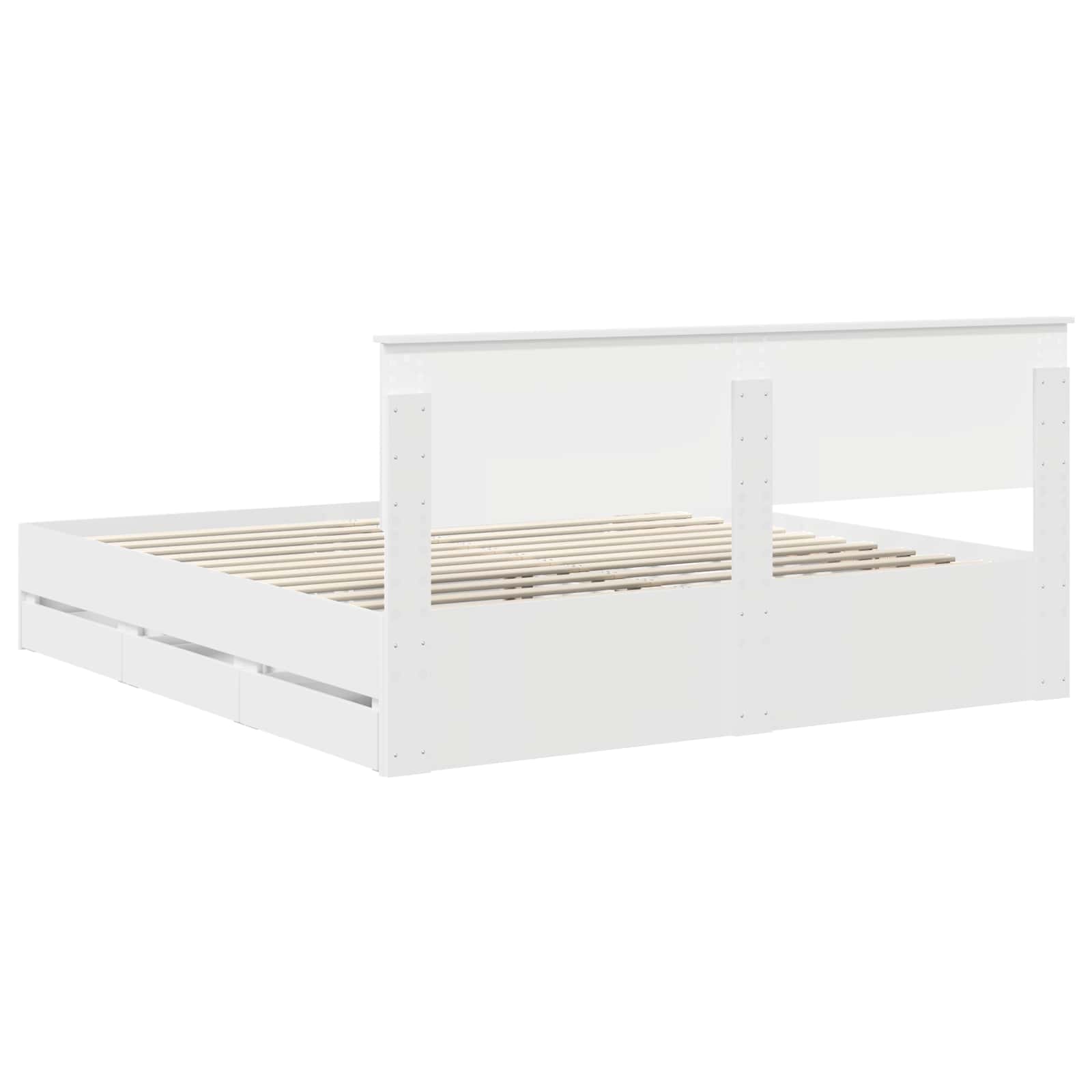 Bedframe met lade met opslag Wit 180 x 200 cm Ingenieurshout
