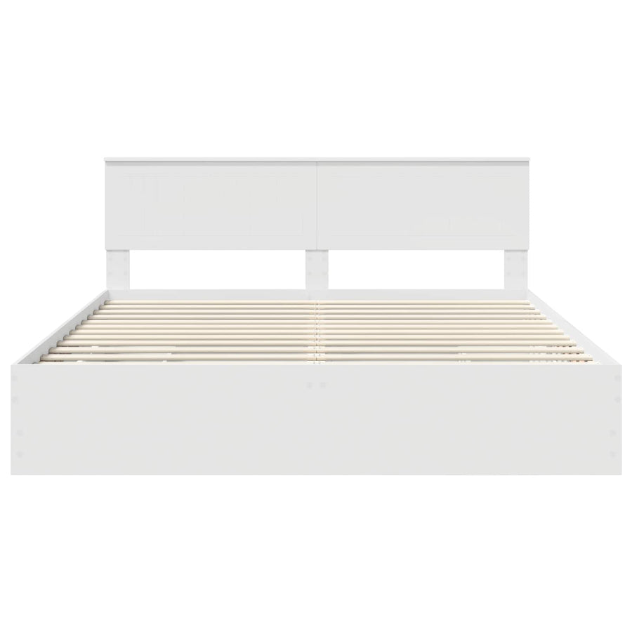 Bedframe met lade met opslag Wit 180 x 200 cm Ingenieurshout