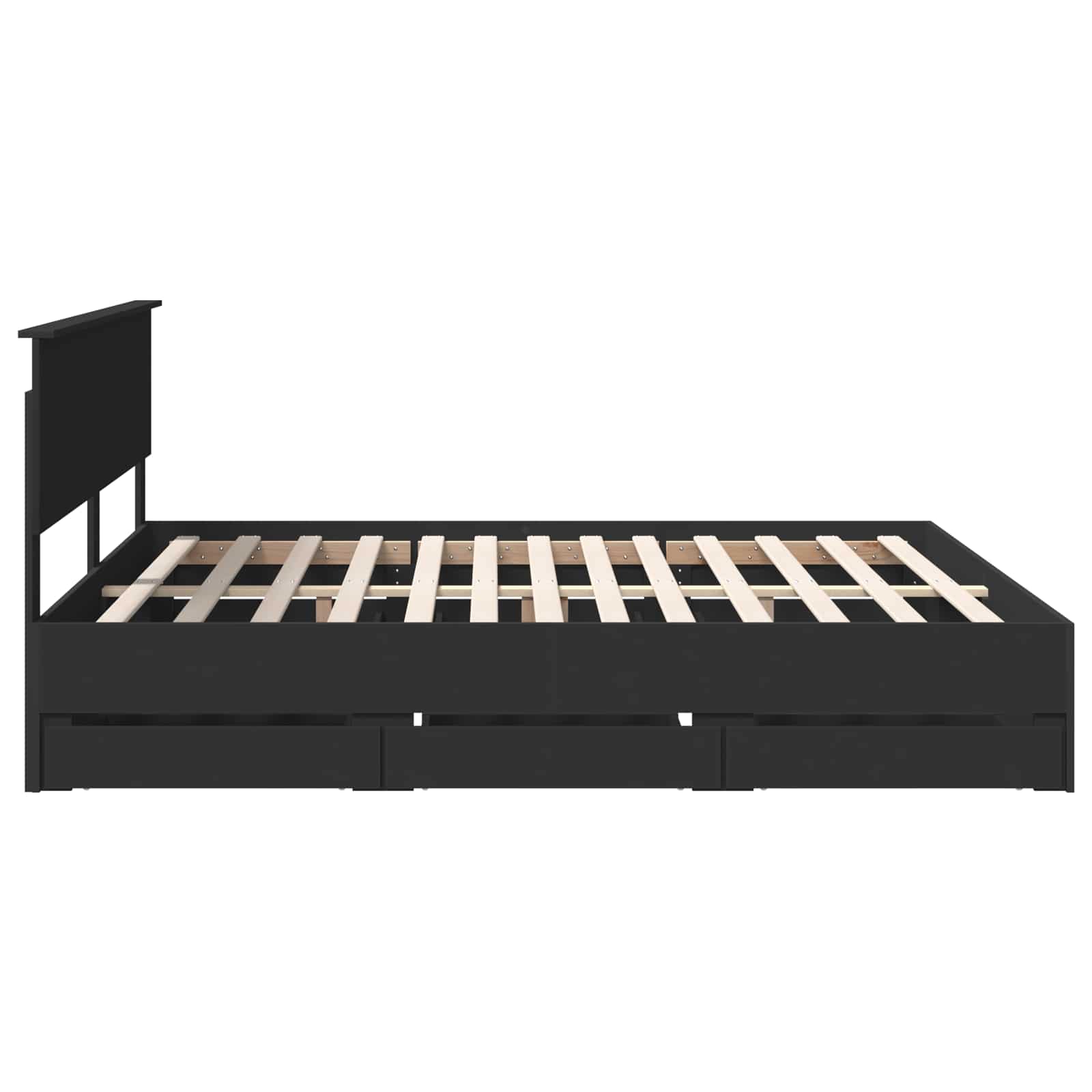 Bedframe met lade met opslag Zwart 180 x 200 cm Ingenieurshout