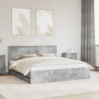 Bed Frame with Drawer Concrete Grey 180 x 200 cm Engineered Wood
