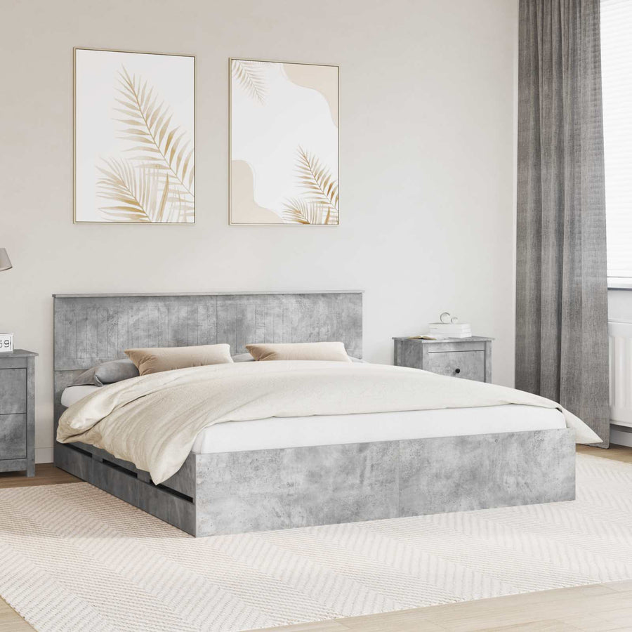 Bedframe met lade Beton Grijs 180 x 200 cm Ingenieurshout