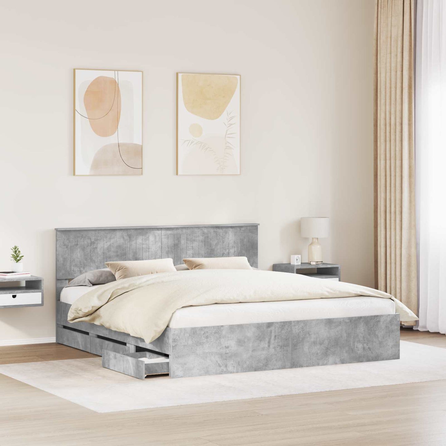 Bedframe met lade Beton Grijs 180 x 200 cm Ingenieurshout
