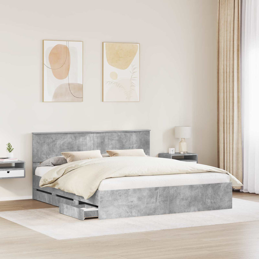 Bedframe met lade Beton Grijs 180 x 200 cm Ingenieurshout