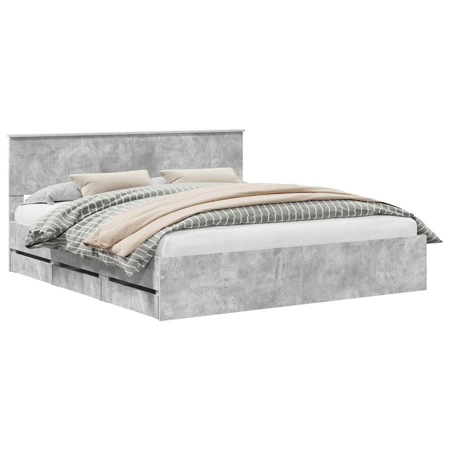 Bedframe met lade Beton Grijs 180 x 200 cm Ingenieurshout