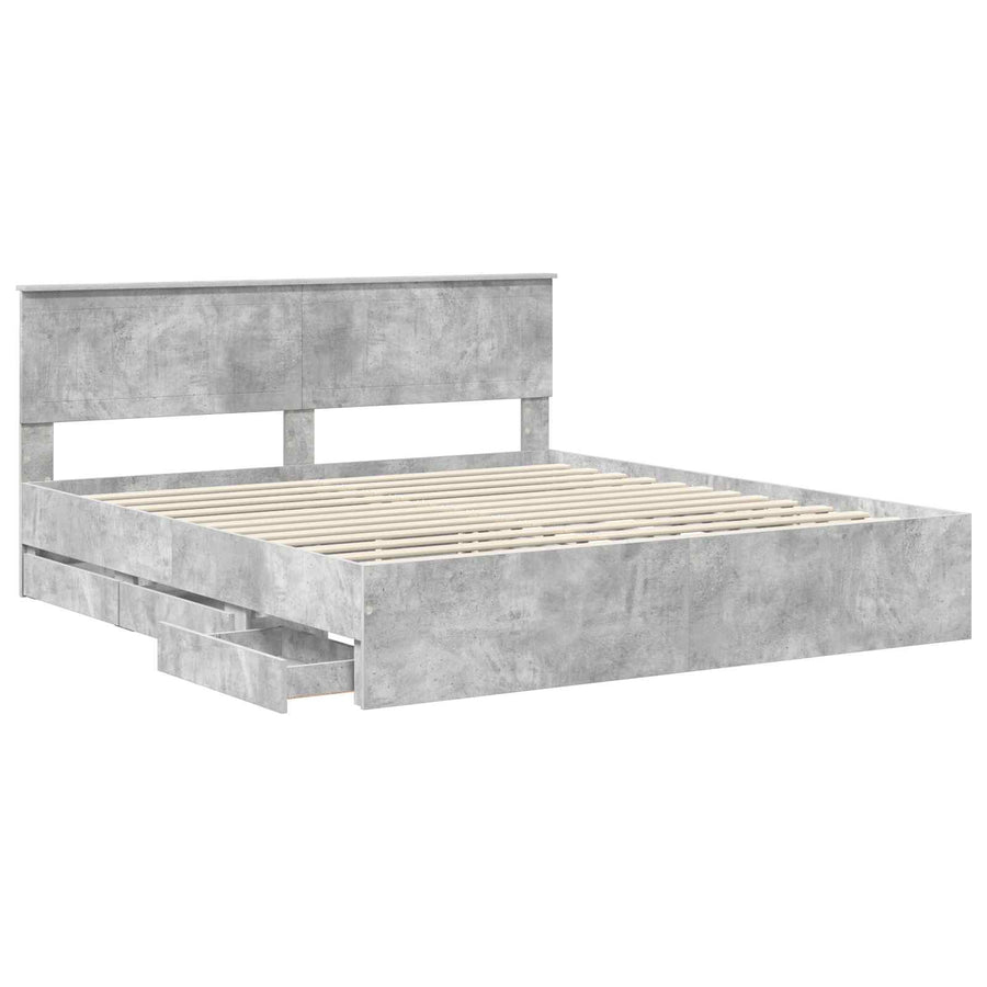 Bedframe met lade Beton Grijs 180 x 200 cm Ingenieurshout