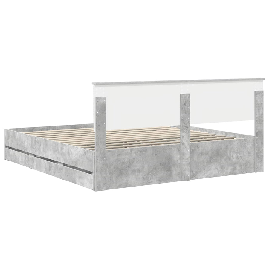 Bedframe met lade Beton Grijs 180 x 200 cm Ingenieurshout
