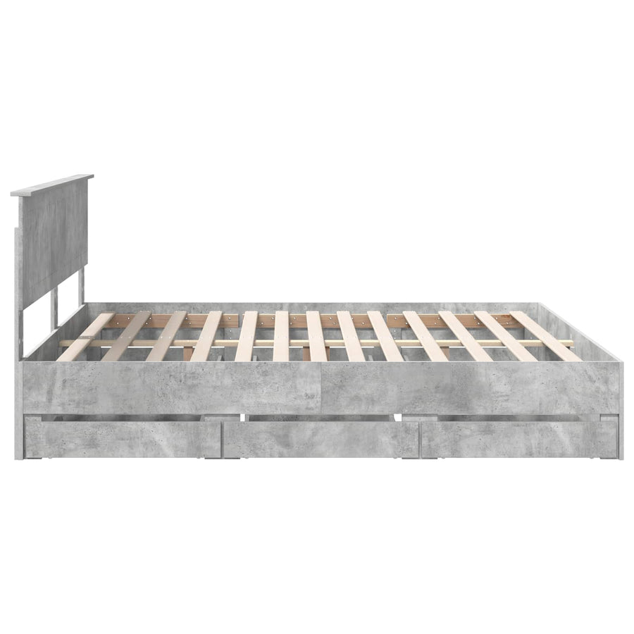 Bedframe met lade Beton Grijs 180 x 200 cm Ingenieurshout