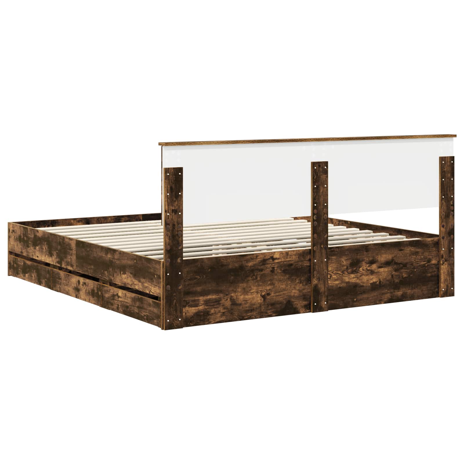 Bedframe met lade Gerookt eiken 180 x 200 cm Ingenieurshout