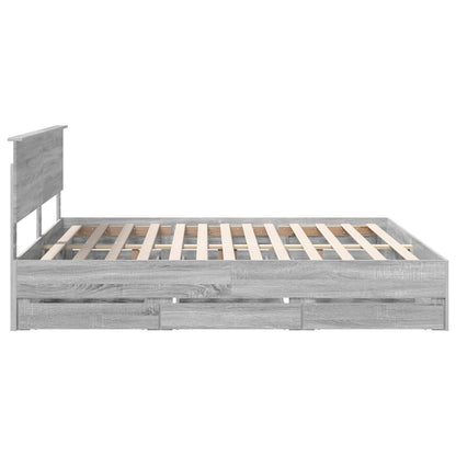 Bedframe met lade Grijs Sonoma 180 x 200 cm Ingenieurshout