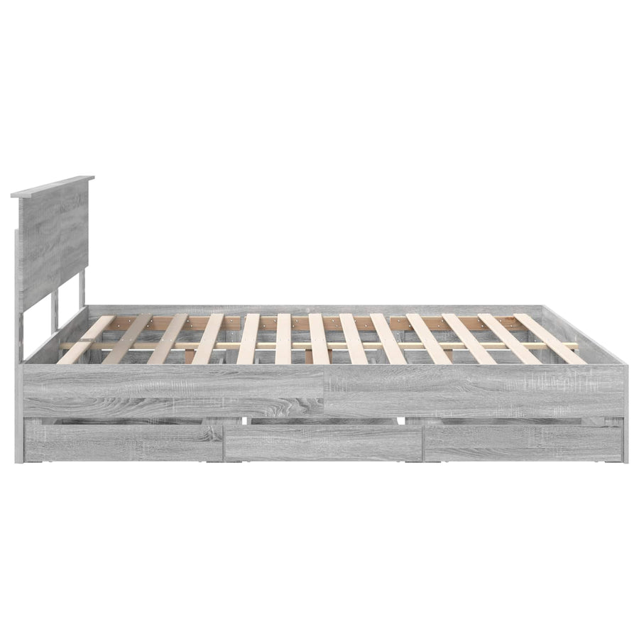 Bedframe met lade Grijs Sonoma 180 x 200 cm Ingenieurshout