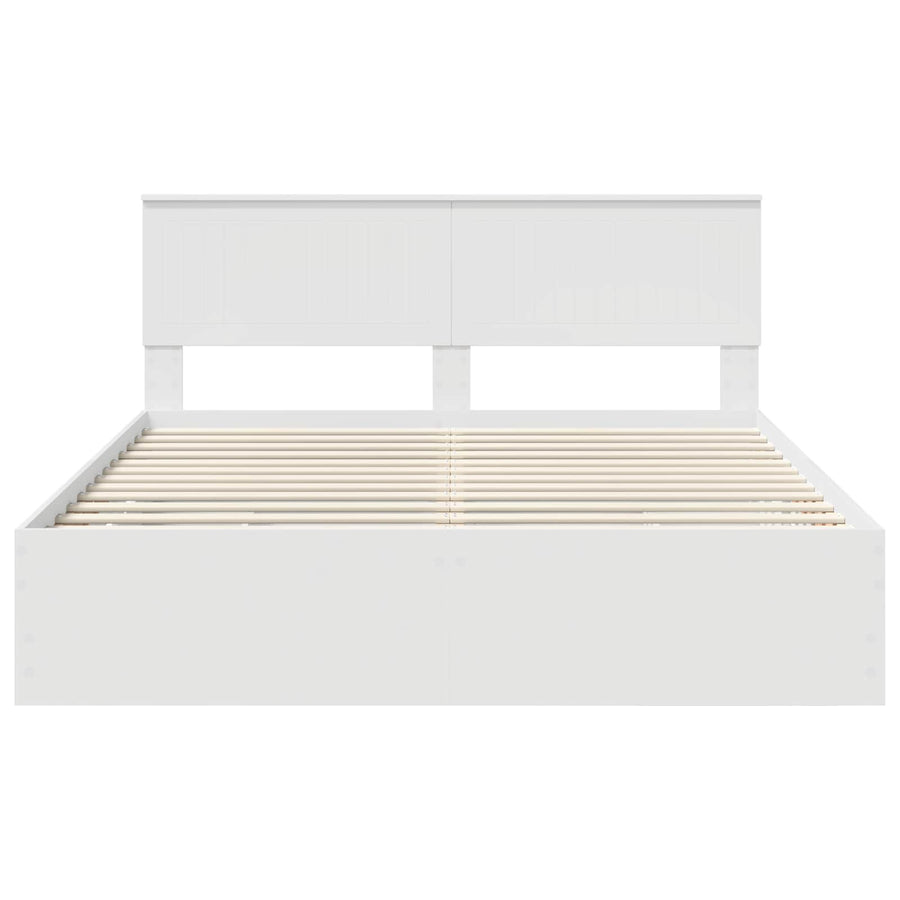 Bedframe met lade met opslag Wit 160 x 200 cm Ingenieurshout