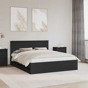Bed Frame with Storage Drawer Black 160 x 200 cm Engineered Wood