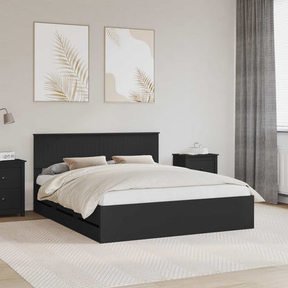 Bedframe met lade met opslag Zwart 160 x 200 cm Ingenieurshout