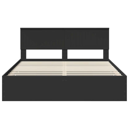 Bedframe met lade met opslag Zwart 160 x 200 cm Ingenieurshout