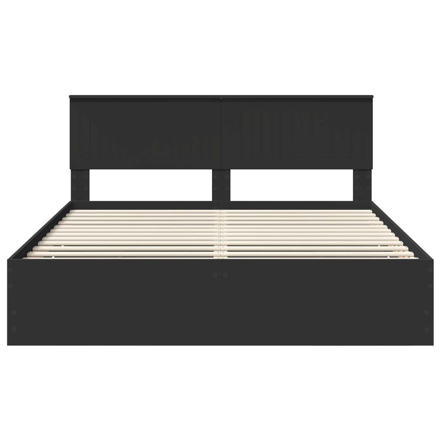 Bedframe met lade met opslag Zwart 160 x 200 cm Ingenieurshout