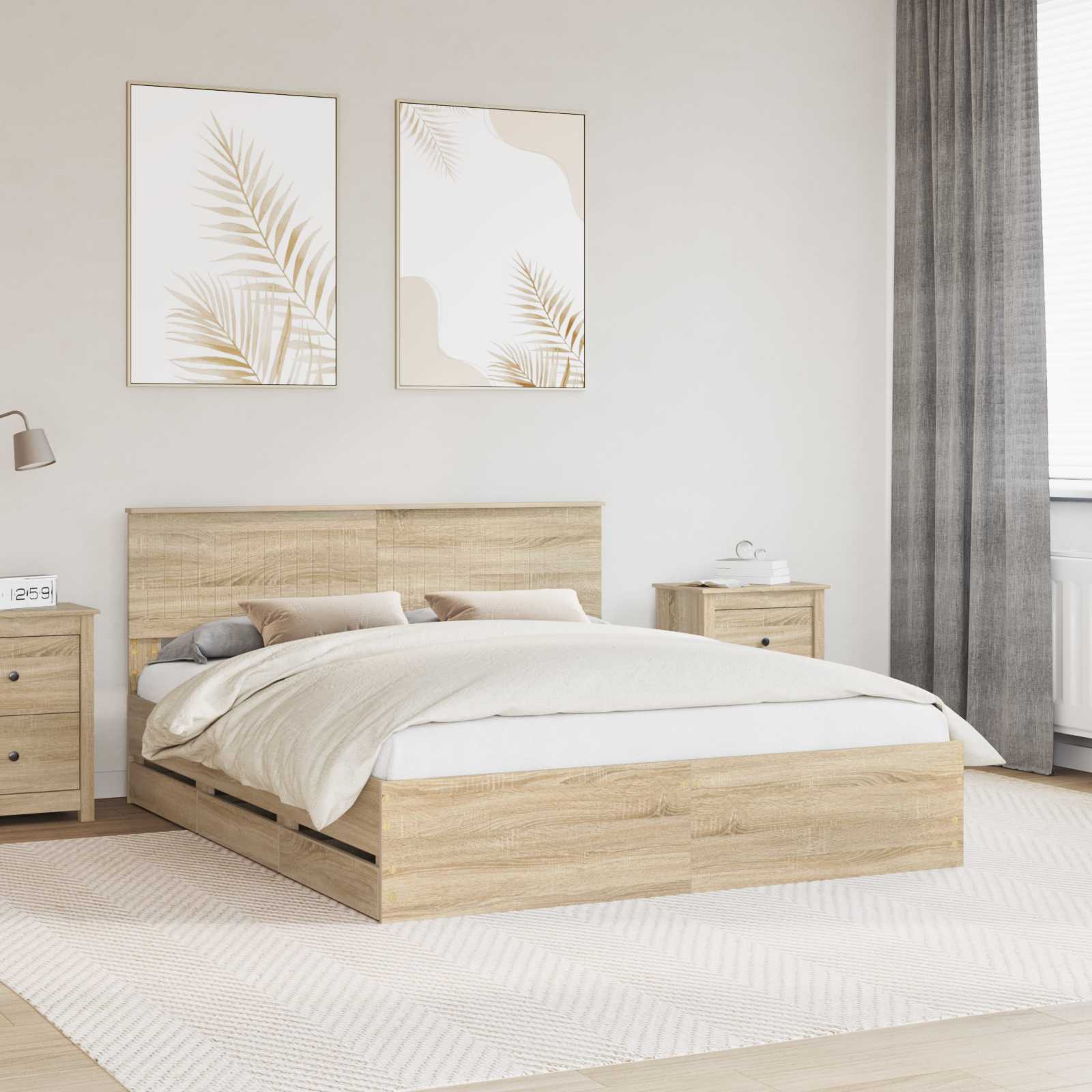 Bedframe met lade Sonoma Eiken 160 x 200 cm Ingenieurshout