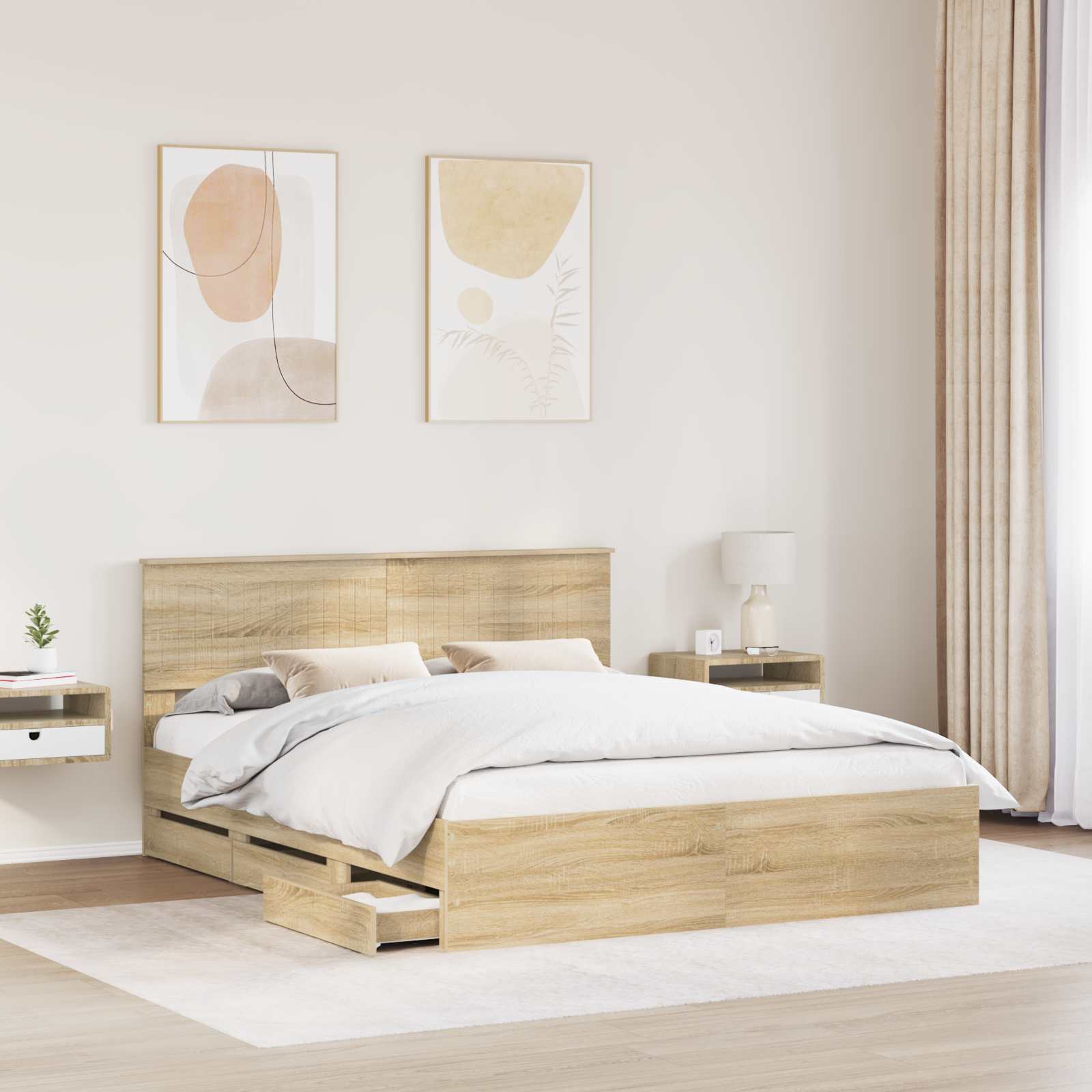 Bedframe met lade Sonoma Eiken 160 x 200 cm Ingenieurshout